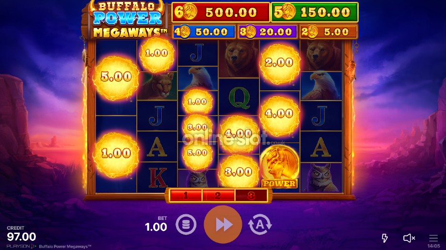 buffalo power megaways slot bonus game feature