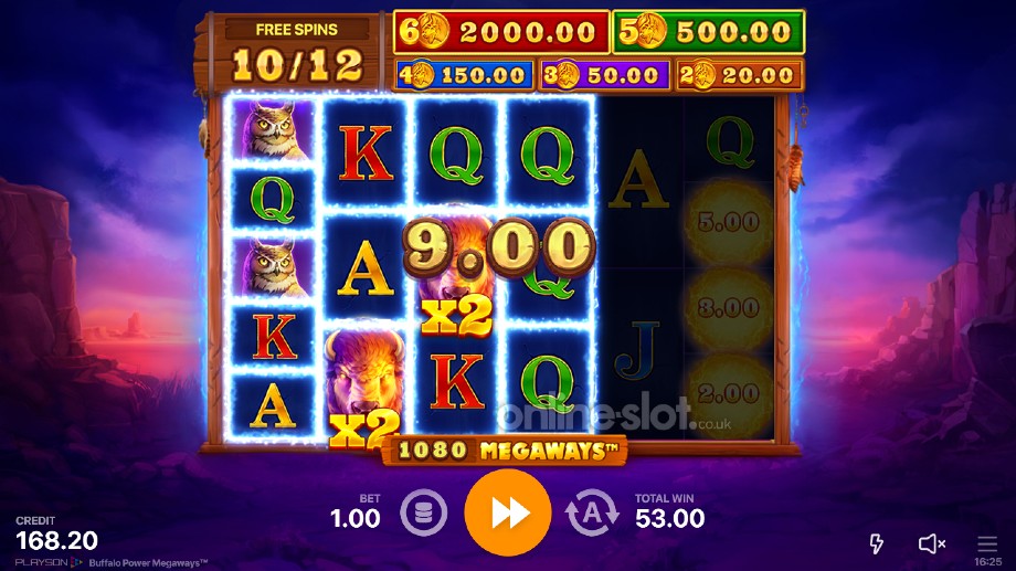 buffalo power megaways slot free spins feature