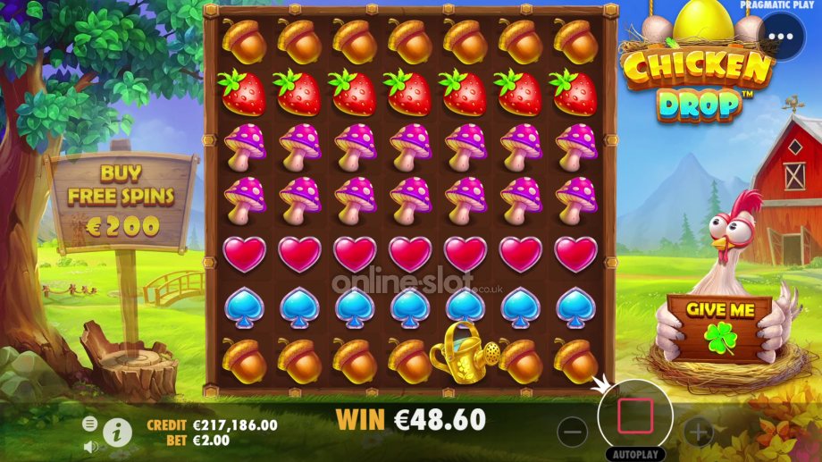 chicken drop slot base game