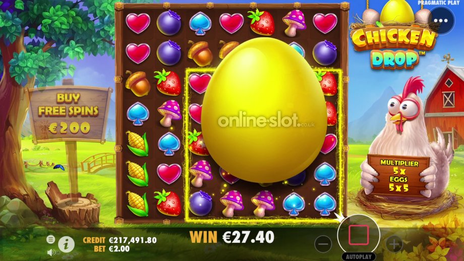 chicken drop slot size upgrade feature