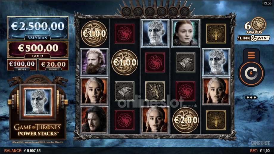 game of thrones power stacks slot base game