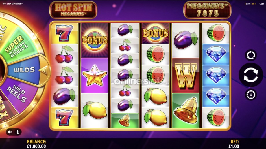 hot spin megaways slot base game