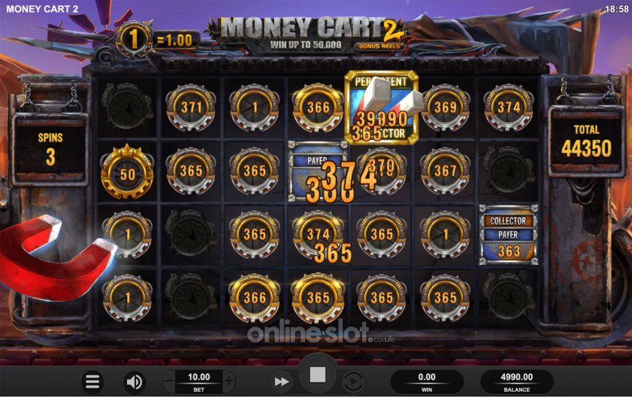 money cart 2 slot respin feature persistent collector