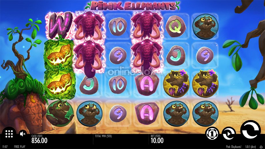 pink elephants slot base game