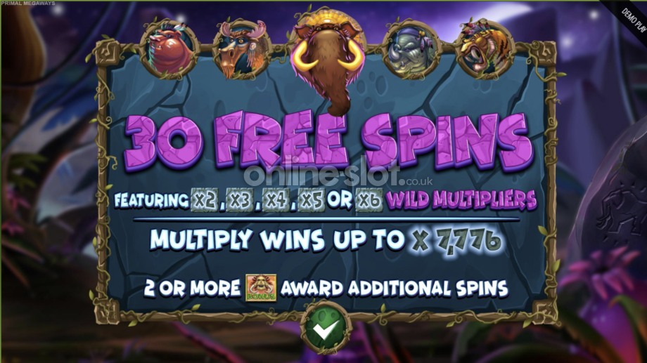 primal megaways slot primal bonus feature