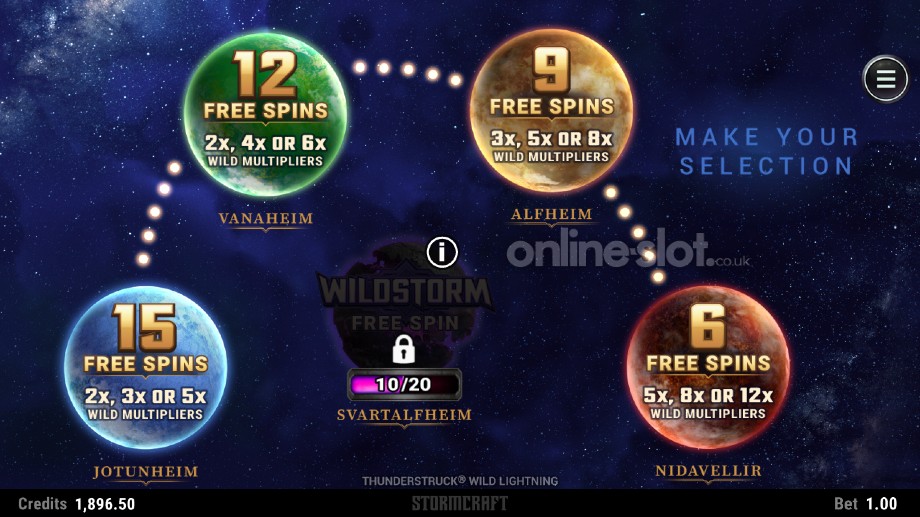 thunderstruck wild lightning slot free spins features