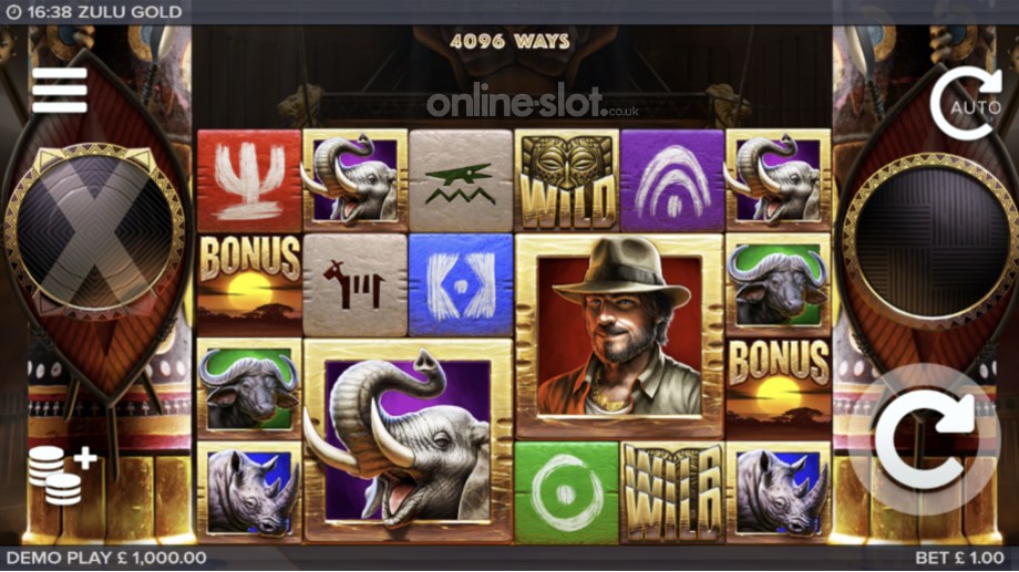 zulu gold slot base game