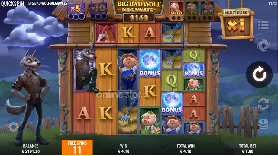 big bad wolf megaways slot blowing down the house bonus feature