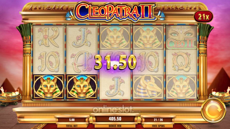 cleopatra 2 slot free spins bonus feature