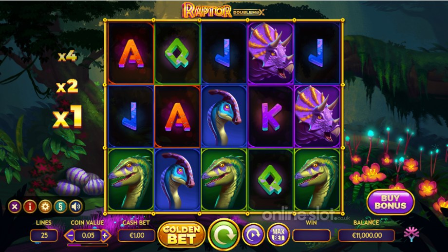 raptor doublemax slot base game