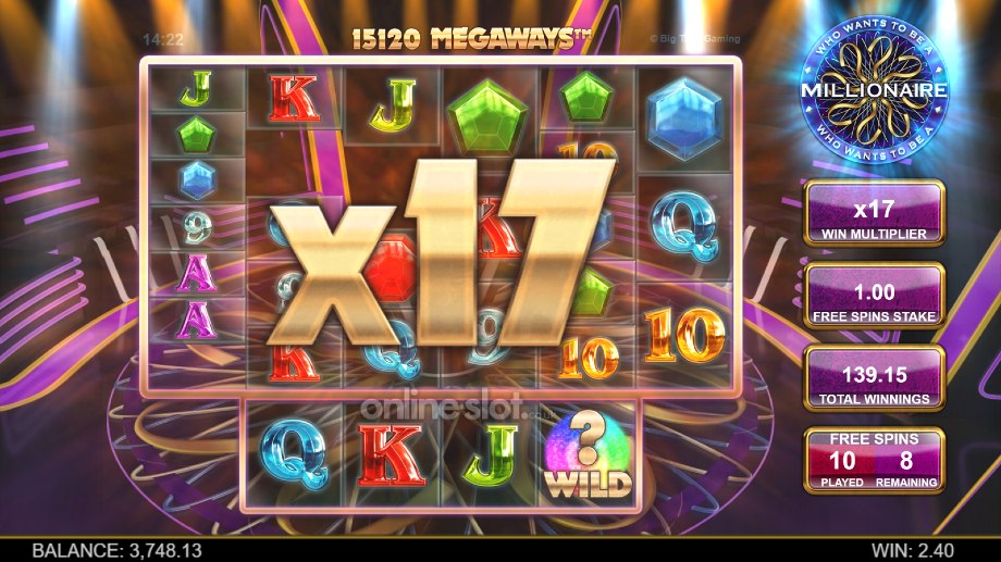 who wants to be a millionaire megaways slot free spins feature