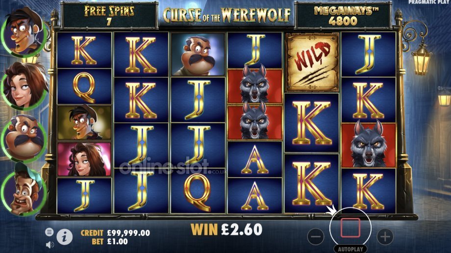 Curse of the Werewolf Megaways slot Free Spins feature