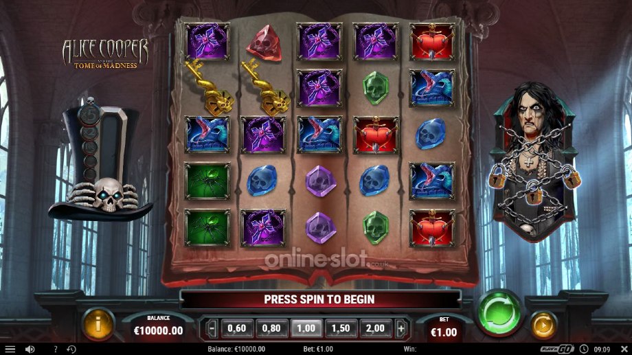 alice cooper and the tome of madness slot base game