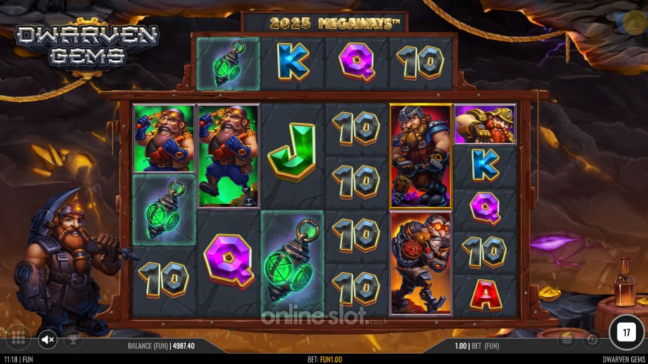 dwarven gems megaways slot base game