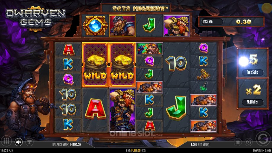 dwarven gems megaways slot free spins feature