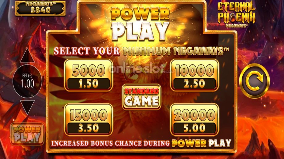 eternal phoenix megaways slot power play bonus feature