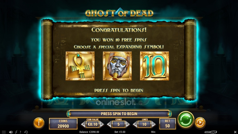 ghost of dead slot free spins feature