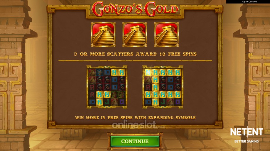 gonzos gold slot free spins feature