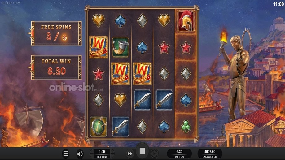 helios fury slot free spins bonus feature