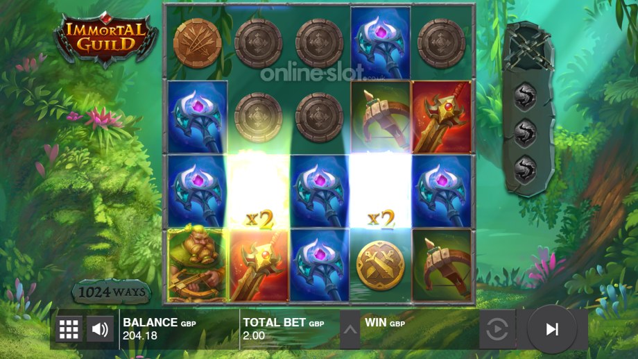 immortal guild slot collapsing reels feature