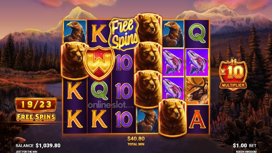 kodiak kingdom slot free spins feature