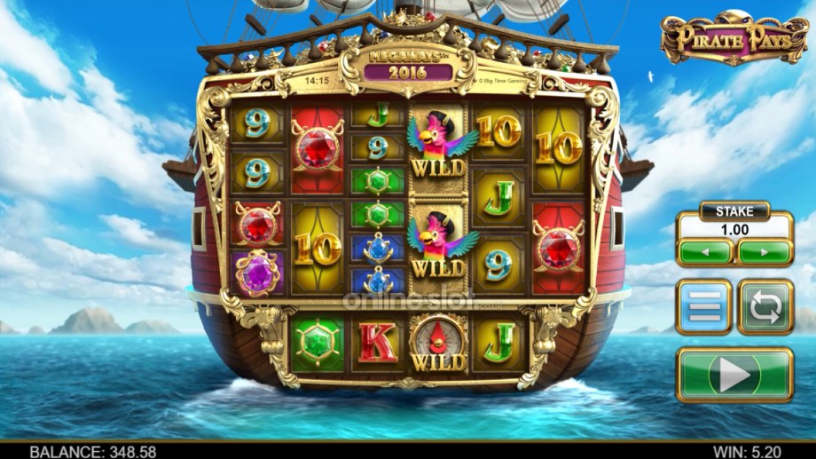 pirate pays megaways slot base game