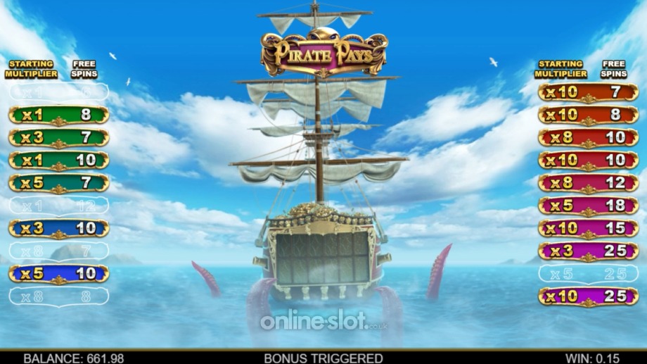 pirate pays megaways slot kraken bonus feature