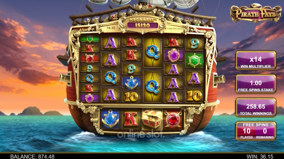 pirate pays megaways slot mega kraken bonus feature