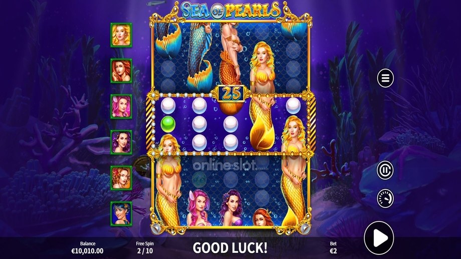 sea of pearls slot free spins bonus feature