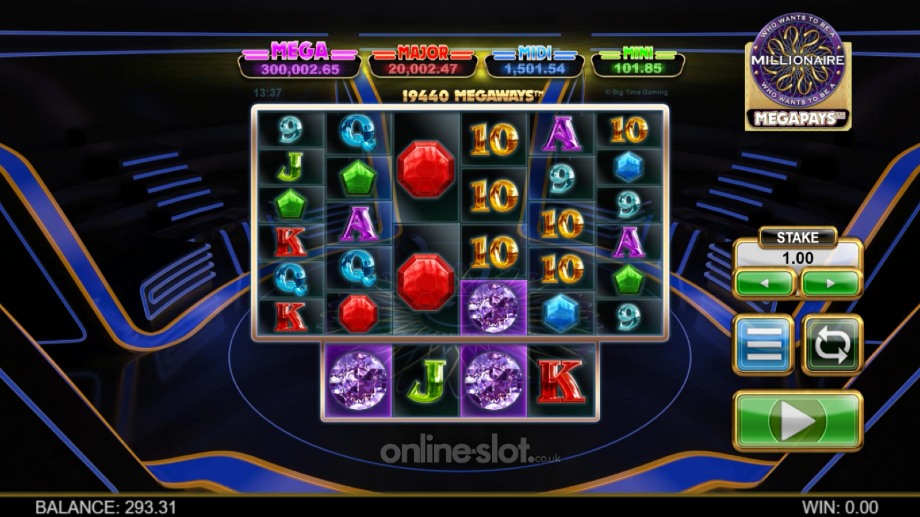 who wants to be a millionaire megapays slot base game