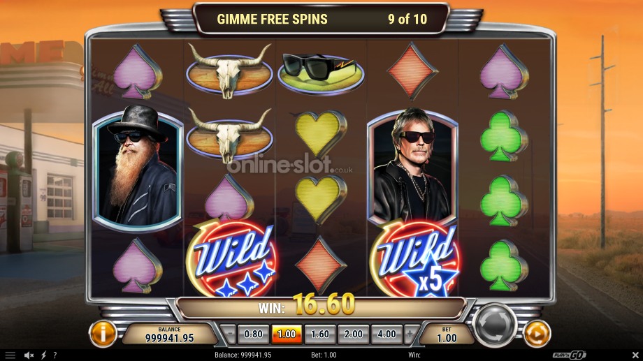 zz top roadside riches slot gimme free spins feature