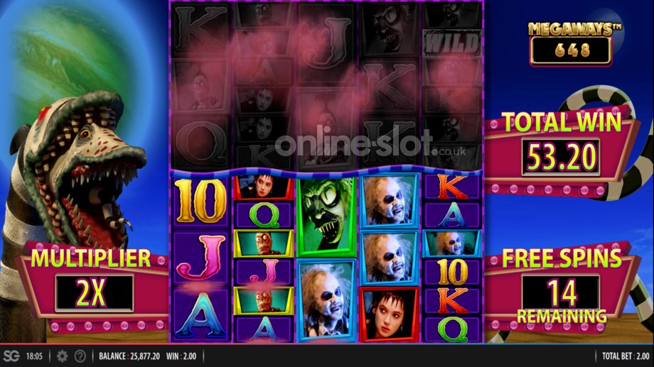 beetlejuice megaways slot free spins feature