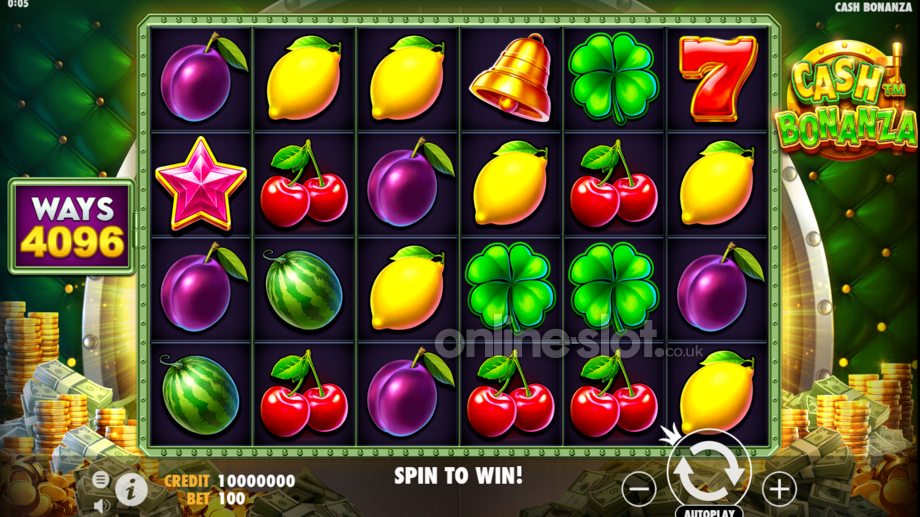 cash bonanza slot base game