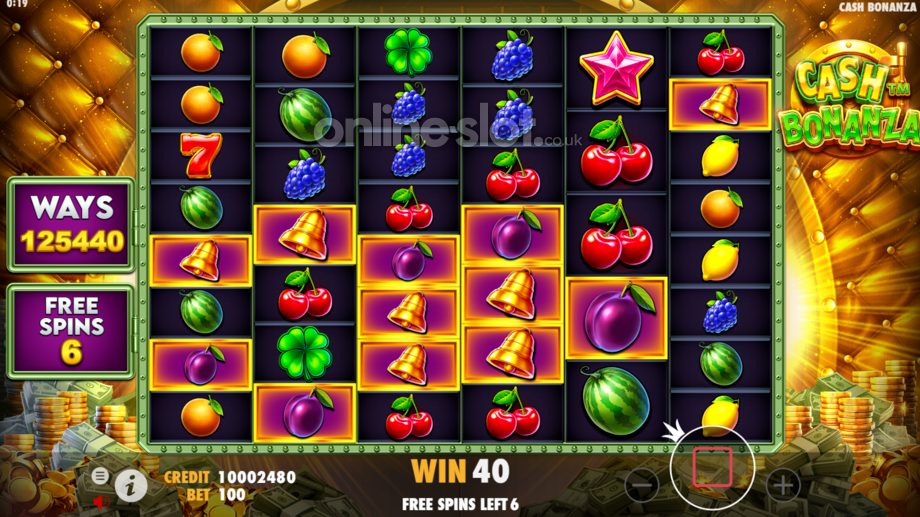 cash bonanza slot free spins feature