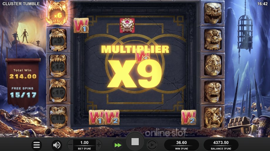 cluster tumble slot free spins feature