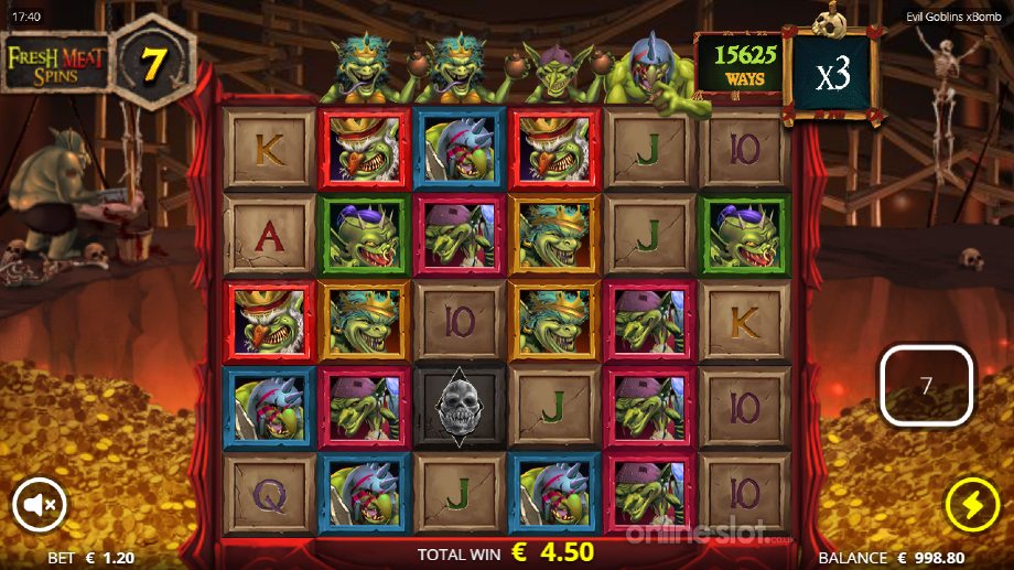 evil goblins xbomb slot fresh meat spins feature
