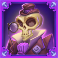 fat drac slot skull man with monocle symbol