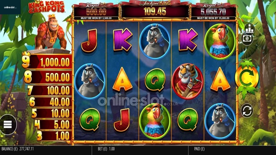 king kong cashpots slot base game