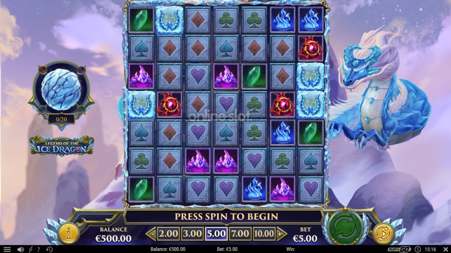legend of the ice dragon slot base game