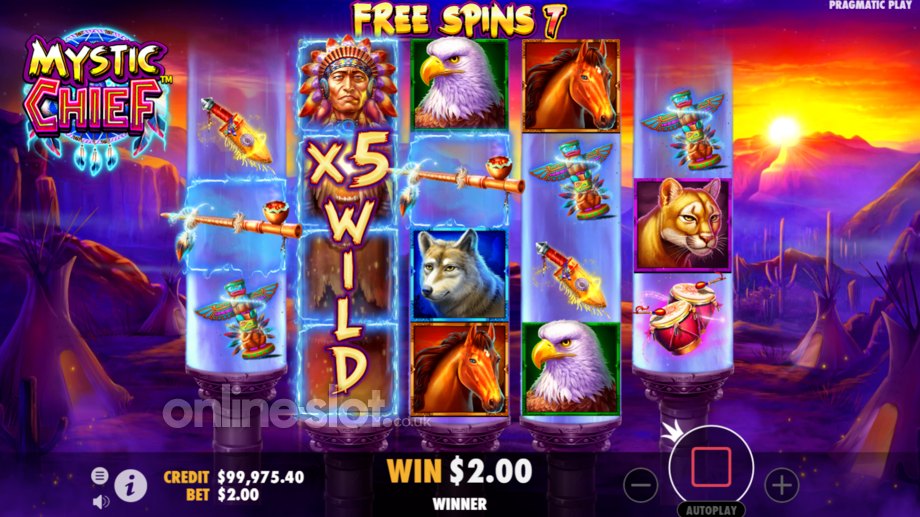 mystic chief slot free spins feature