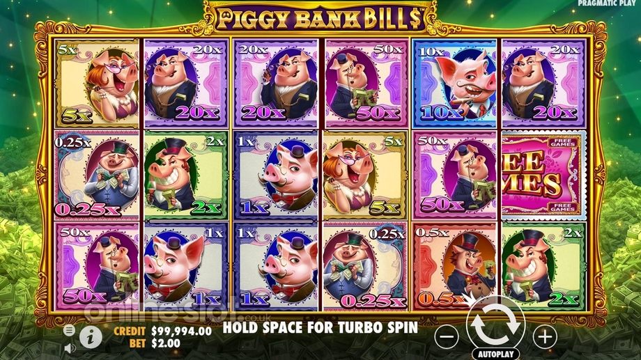 piggy bank bills slot base game
