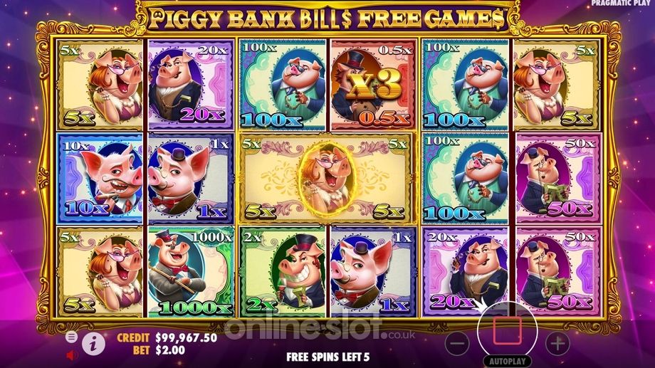 piggy bank bills slot free spins feature