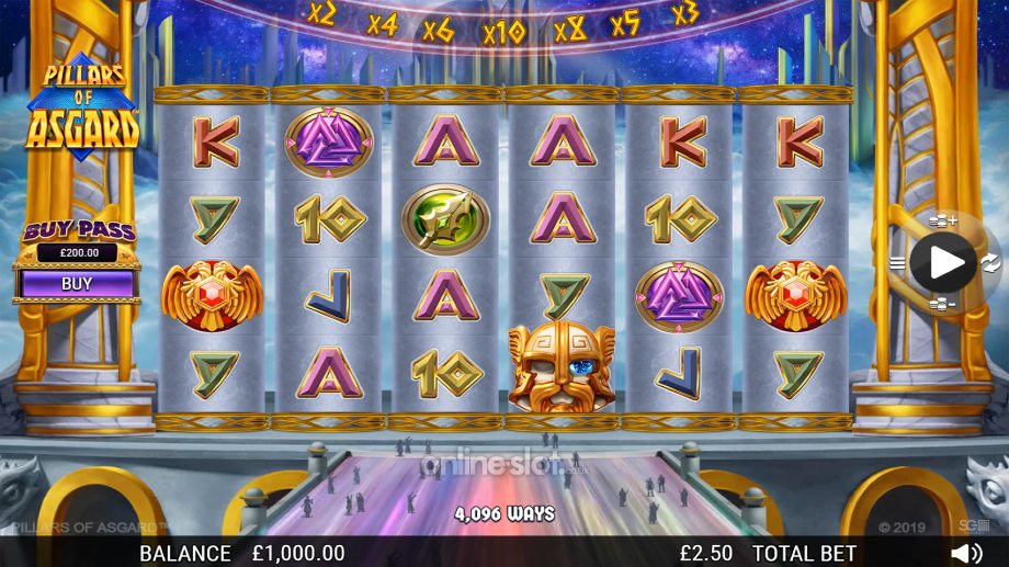 pillars of asgard slot base game