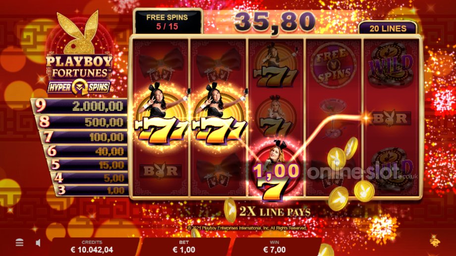 playboy fortunes hyperspins slot free spins feature