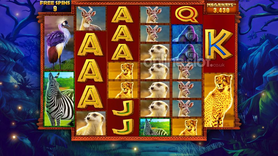 rumble rhino megaways slot free spins feature