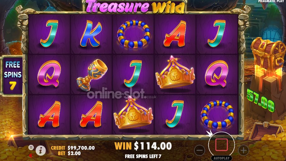 treasure wild slot free spins feature