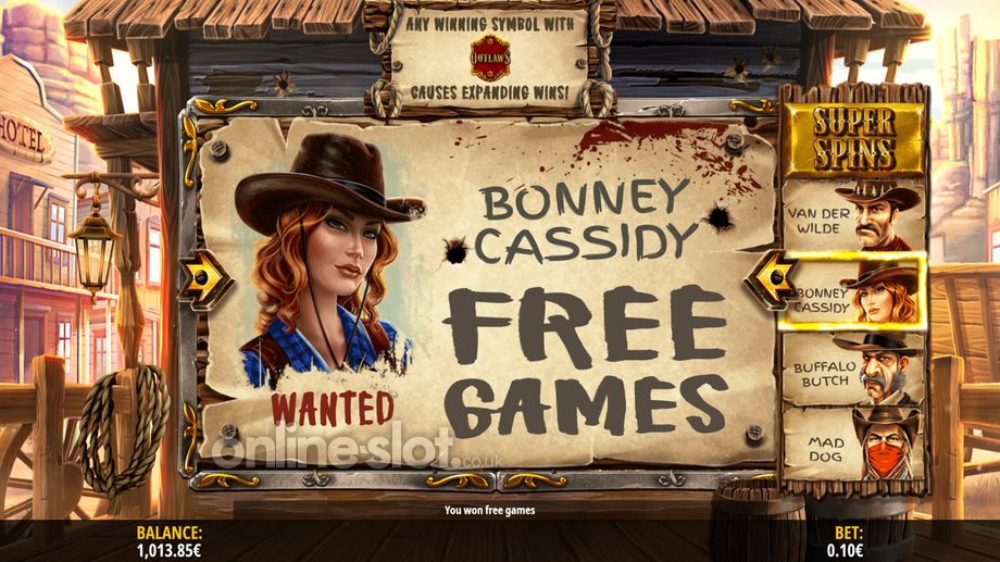 van der wilde and the outlaws slot free spins feature