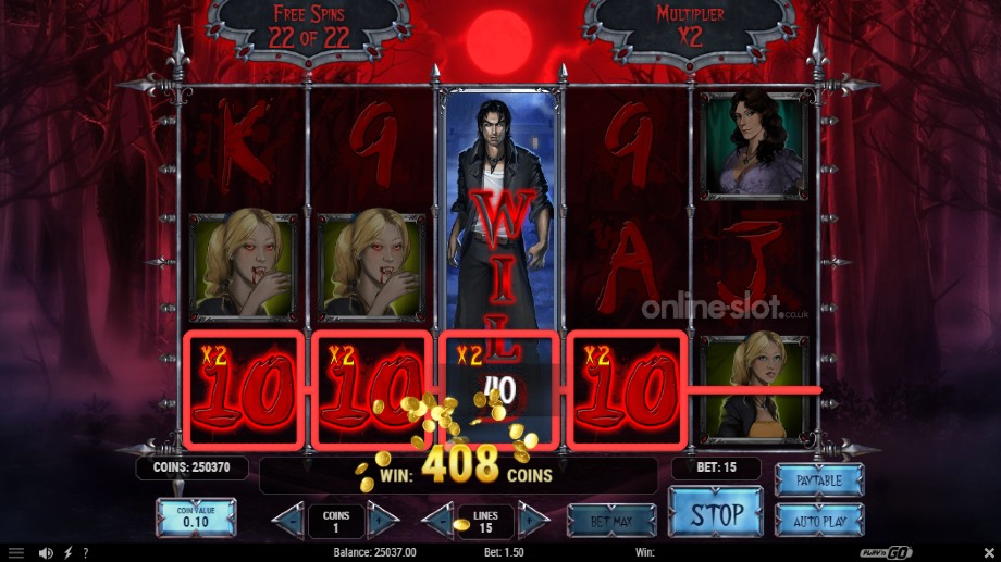 wild blood slot free spins feature