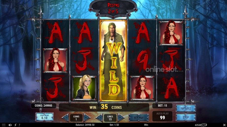wild blood slot respins feature