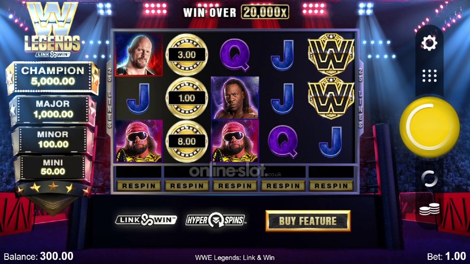 wwe legends link and win slot base game